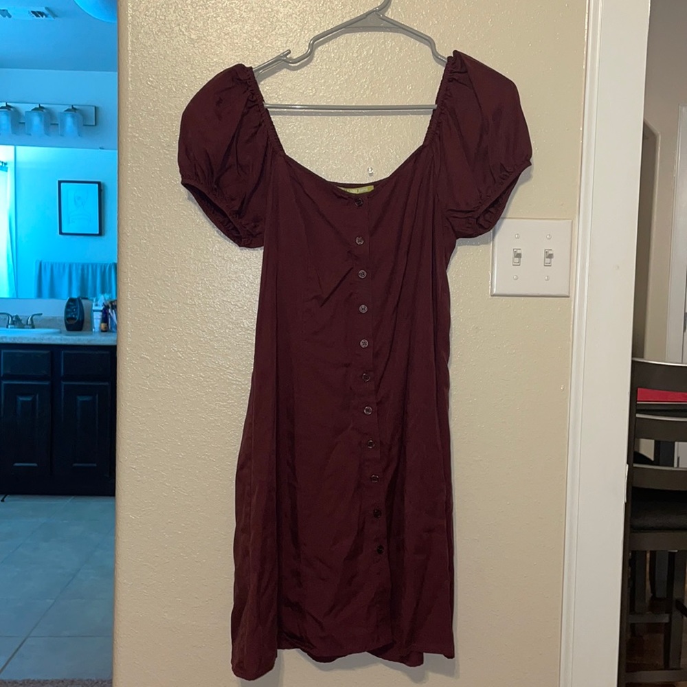 Dress off the shoulder puffy sleeve